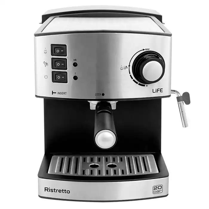 Ristretto Μηχανή Espresso 850W Πίεσης 20bar Ασημί - Image 2