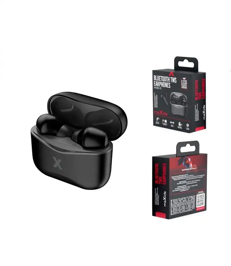 MXBE-01 In-ear Bluetooth Handsfree Ακουστικά με Θήκη Φόρτισης Μαύρα - Image 2