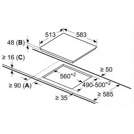 Bosch Κεραμική Εστία με Πλαίσιο Αυτόνομη PKE645BB2E - Image 2