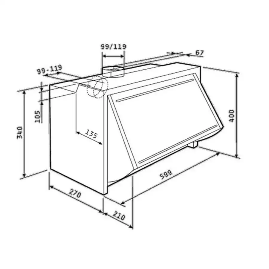 Pyramis Essential Turbo Πτυσσόμενος Απορροφητήρας 60cm Καφέ - Image 2