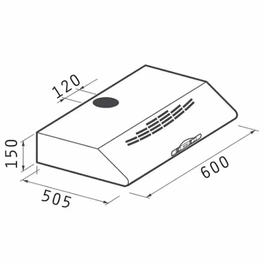 Pyramis Essential Απλός με 2 Μοτέρ Ελεύθερος Απορροφητήρας 60cm Inox - Image 2