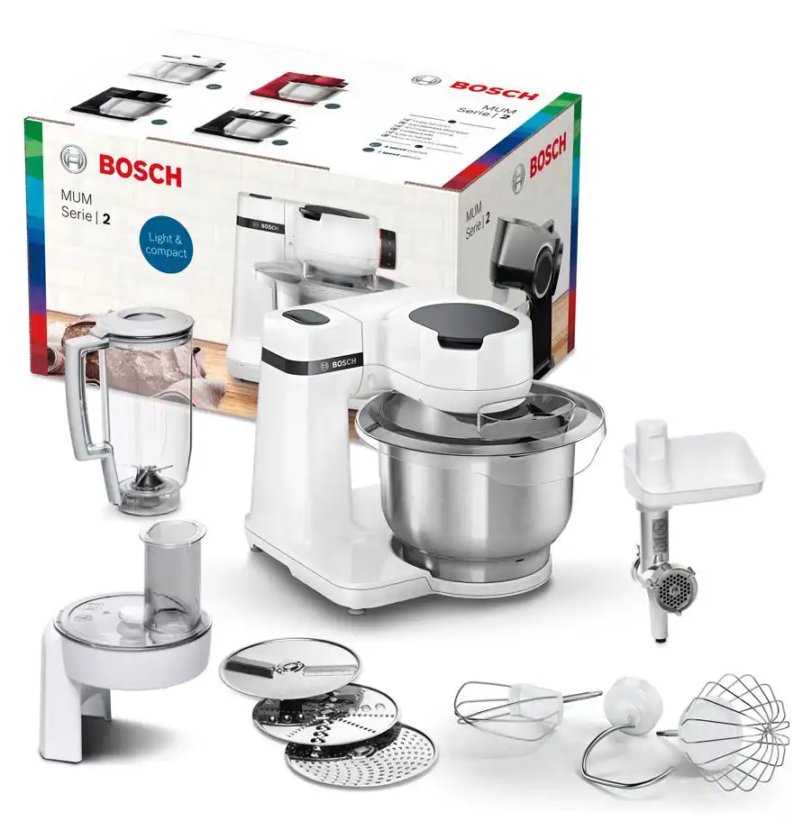 Bosch MUMS2ER01 Κουζινομηχανή 700W με Ανοξείδωτο Κάδο 3.8lt