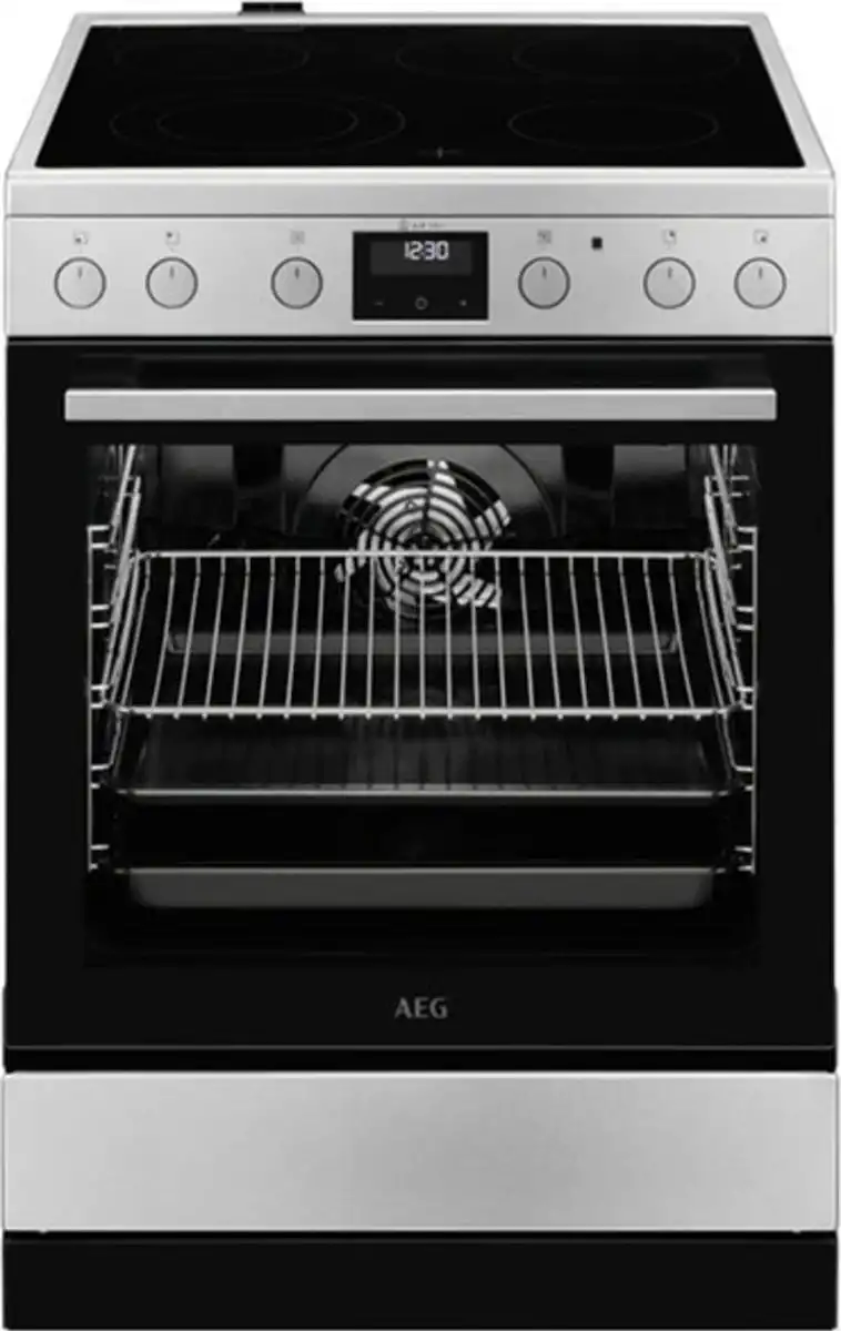 AEG Κουζίνα 73lt με Κεραμικές Εστίες Π59.6εκ. Inox