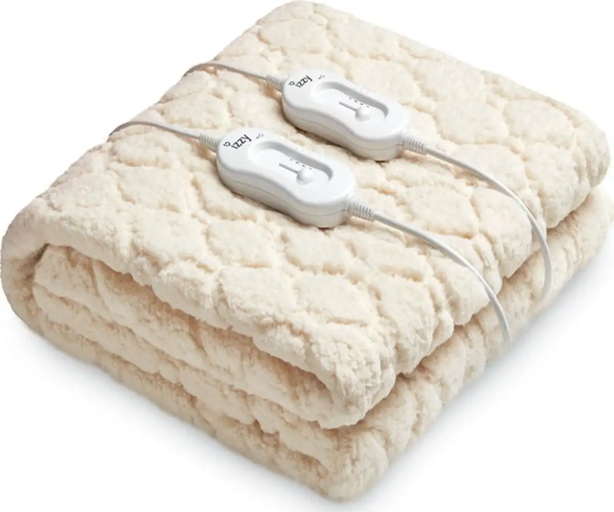 Izzy IZ-9021 Διπλό Ηλεκτρικό Υπόστρωμα Πλενόμενο Μπεζ 120W 160x140εκ.